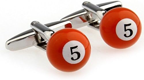 Beauty Jewelry Shop Cufflinks For Men Or Women Designs Festive Orange Snooker Number "5" Cufflinks