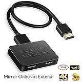 LinkS HDMI Splitter 1 in 2 out 4K, HDMI Splitter 1 To 2 Amplifier For Full HD 1080P/ 3D/ 4K Come with High Speed HDMI Cable,USB Cord(1 Source onto 2 Displays)