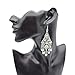 Vintage Antique Inspired Filigree Chandelier Dangle Earrings-Statement Earrings for Women (Silver)