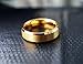 King Will Glory 6mm Matte Finish Tungsten Carbide Ring 24K Gold Plated Comfort Fit Wedding Band
