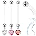 Heart Gem Dangle 14g BioFlex Maternity Pregnancy Pregnant Navel Bio Flex Navel Belly Ring- Choose Red, Pink, or Clear