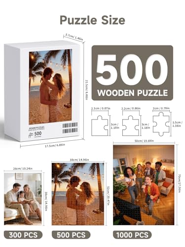 Custom Photo Puzzle- Personalized Jigsaw Puzzle from Photo, Create Your Own Puzzle with Your Picture, Gift for Wedding, Pet, Birthday, Christmas, Mother's Day (500-Vertical)