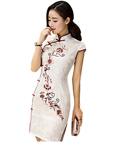 Summer Retro Short Qipao Dress Women Fashion Cheongsams Lady's Traditional Chinese Clothing