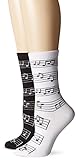 K. Bell Women's 2 Pack Novelty Americana Crew Socks, Making Music, 9-11