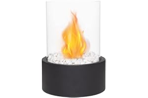 JHY DESIGN Tabletop Fire Bowl Pot Portable Tabletop Fireplace–Clean-Burning Bio Ethanol Ventless Fireplace
