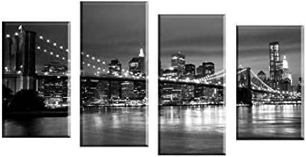 4 Piece Modern wall Painting New York Brooklyn bridge Home Decorative Art Picture Paint on Canvas Prints(No Frame)