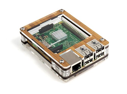 Zebra Case - Raspberry Pi3, Pi2 and B+ (Bamboo) with Heatsinks by C4Labs