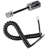 Telephone Handset Cord Detangler, 1 Pack 360 Degree Rotating/Anti-Tangle Landline Cable and 1 Pack Telephone Handset Cord 8.5 Foot Uncoiled (2 Foot Coiled)