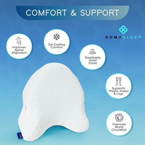 SelectSoma Cooling Knee Pillow for Side Sleepers Hip Pain Leg Pillows for Sleeping Side