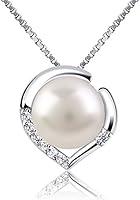B.Catcher Silver Necklace Pearl Jewellery 925 Freshwater Pearl Heart Pendant Nekclaces