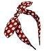 Qiabao Womens Red Polka Dot Bow Pin-Up Hair Band Headband (red)