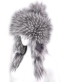 Futrzane Faux Fox Fur Winter Trapper Hat Women Russian Style Pompom