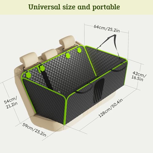 Pecute Funda Coche Perro con Fondo Duro para Asiento Trasero 2 en 1, Impermeable y a Prueba de Arañazos, Impermeable Antirayaduras, con Base Reforzada 150 kg