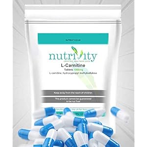 L-Carnitine 1000mg Tablets, Weight Loss Management Supplement by Nutrivity (30)