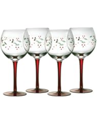 Pfaltzgraff Winterberry 13-ounce Handpainted Goblet, Set of 4