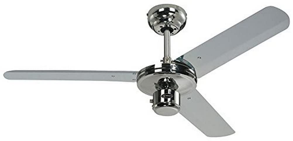 78182 Comet One-Light 132 cm Five-Blade Indoor Ceiling Fan, Titanium Finish with Opal Frosted Glass