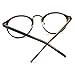 PenSee Vintage Inspired Eyeglasses Frame Round Circle Clear Lens Glasses (Tea brown)