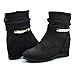 DREAM PAIRS COLINE Women's Casual Hidden Wedge Side Zipper Fuax Furs Line Booties Shoes