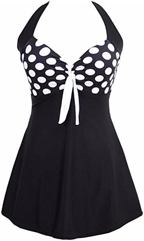 AMAGGIGO Amenxi Women's One Piece Swimsuit Tummy Control Swimwear Swimdress with Skirt Swimming Covers