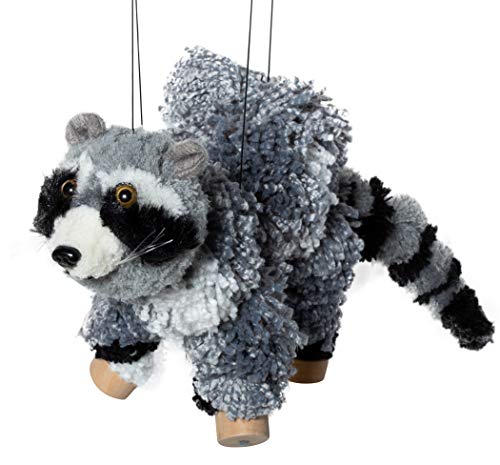 Artisan Owl Woodland Raccoon Marionette Yarn Puppet