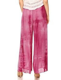 Pantalones capri palazzo con corte de pierna ancha, lavados minerales, tulipanes
