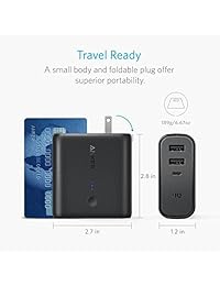 Anker Powercore Fusion 5000 2-en-1: Cargador portátil y cargador de pared, con CA con enchufe con capacidad de 5000 mAh, tecnología PowerIQ, para iPhone, para iPad, para Android, y para Samsung Galaxy y otros más, Negro