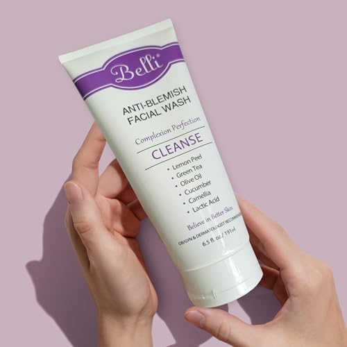 Belli Skincare Anti-Blemish Facial Wash Gel Cleanser | Anti Acne for sensitive skin, pregnancy safe, Natural Extract Face Wash for All skin types | 6.5 Ounce
