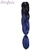 Dingxiu (3Packs,24inch) Ombre Braiding Hair Extensions Afro Jumbo Braids Synthetic Fiber Hair Two Tone Twist Braiding hair 100g/Pack (Black-Dark Blue)