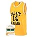 AFLGO Fresh Prince of Bel Air #14 Basketball Jersey S-XXXL Yellow – 90's Clothing Throwback Will Smith Costume Athletic Apparel Clothing Top Bonus Combo Set with Wristbands