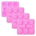 homEdge 2-in-1 Puppy Dog Paw and Bone Silicone Molds, Non-Stick Food Grade Silicone Molds for Chocolate, Candy, Jelly, Ice Cube, Dog Treats (Set of 4PCS Pink)