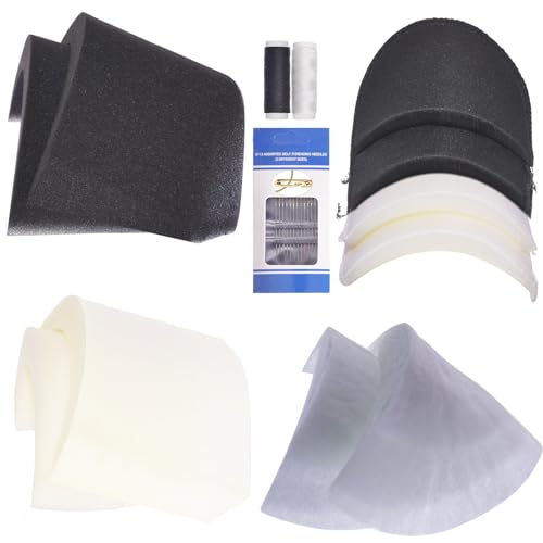 GELMAY Sewing Shoulder Pads, 5Pair 2.3cm Thickened Foam Sponge Cotton Clothing Supplies Enhancer Push-Up Set-in Covered for Women Men