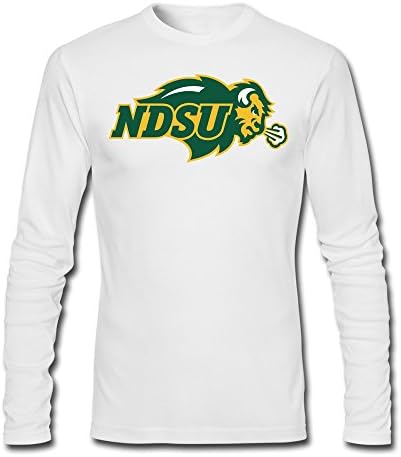 Men's North Dakota State Bison University Logo T-shirts White Long Sleeves