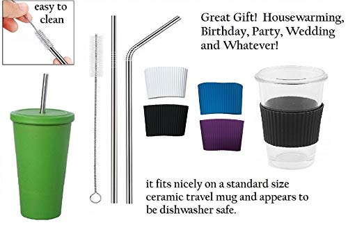 image for BnMM Long Reusable Stainless Steel Drinking Straw Included Free Cleani