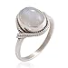 Chuvora 925 Sterling Silver White Moonstone Oval Rope Edge Vintage Band Ring Size 6, 7, 8