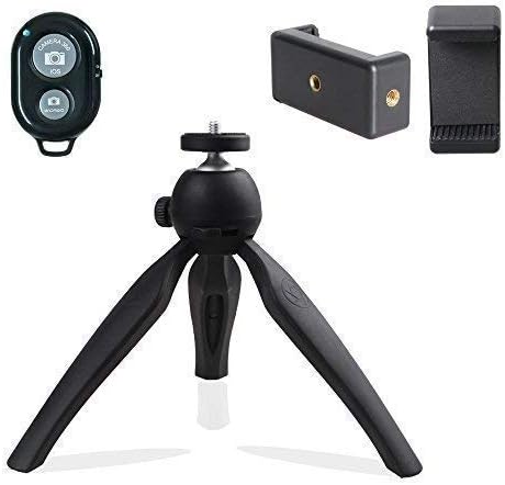 EMEXIN Phone Tripod,Portable and Adjustable Camera Stand Holder, Wireless Remote with Universal Clip, can be Placed iPhone, Android Phone, Camera.