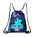 ASWER Drawstring Bags Backpack Satchel Shoulder Bag Rucksack Purse School Bag Blue#2