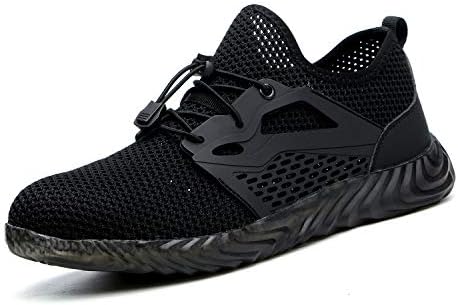 ORISTACO Steel Toe Safety Work Shoes, Lightweight Breathable Protective Indestructible Industrial Construction Shoes