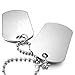 INBLUE Men's 2 PCS Alloy Pendant Necklace Silver Tone Army Double Dog Tag 27 Inch Chain