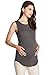 Sweet Mommy Bamboo Simple Maternity and Nursing Long Tank Top Charcoal, L