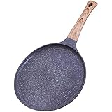 11 Inch Crepe Pan Pancake Dosa Tawa Pan,Non-stick Pans Frying Pan Household Wooden Handle Pancake Cooking Pan for Omelette, T