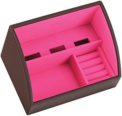 Artikle Women's ` Charging Valet Mini Size Choc Brown With Bright Pink Lining Standard Chocklate Brown