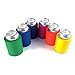 Beer Can and Bottle Insulators, Indestructible Foam Coolers, 6 Pack of Assorted Solid Colors, Blue, Red, Orange, Green, Yellow, Navy Blue
