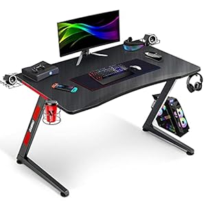 GTRacing ゲーミングデスク パソコンデスク 幅 108 cm×奥行60cm 耐荷重80kg Z02-RED