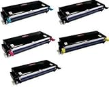 Replacement Xerox Phaser 6180 Set of 5 High Capacity Laser Toner Cartridges (2 Black, 1 Cyan, 1 Magenta, 1 Yellow)