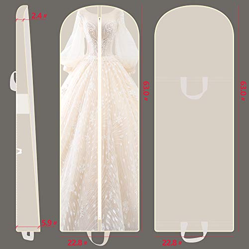 63" Bridal Wedding Gown Dress Garment Bag Extra Large Foldable Portable