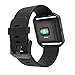 GeeRic Band and Frame Compatible with Fit Bit Blaze, Soft Silicone Strap Wristband for Smart Fitness Watch, Sports Men Women Black Band&Balck Frame Large