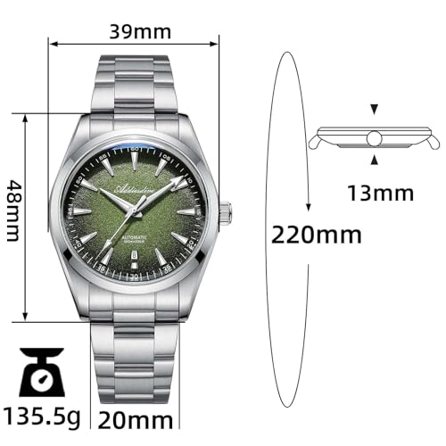 ADDIESDIVE Luxury Automatic Watches for Men 8215 Aovement Luminous 100 M Waterproof Date Display Unisex Minimalist Watch