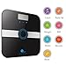 1byone Body Fat Scale Body Scale Bathroom Scale with Tempered Glass, 180kg/400lb Weight Capacity, 10 Users Auto Recognition, Measures Weight, Body Fat, Water, Muscle, Calorie and Bmi, Black