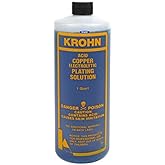 Krohn Acid Copper Electroplating Solution 1 Quart Jewelry Plating Bath Metal Pieces Made in USA Formulated for Jewelry