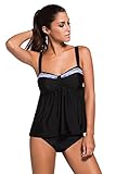Happy Sailed Women Strappy 2 Piece Push Up Monokini Sporty Tankinis S-XXXL